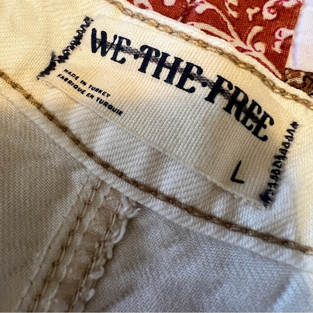 We The Free Dreamweaver Button-Front Cream Denim Maxi Skirt L - Picture 6 of 9